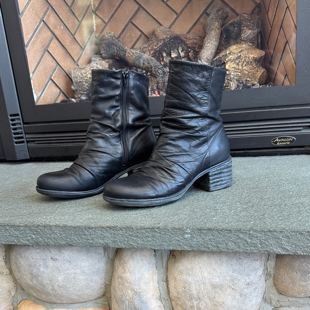 Slouchy Leather Ankle Booties